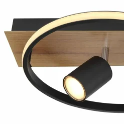 Lampes En Bois-Luminaires Globo Lighting Plafonnier Globo DANNY LED Brun, Couleur bois, Noir, 3 lumières