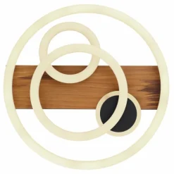 Lampes En Bois-Luminaires Globo Lighting Plafonnier Globo DARRYL LED Bois foncé, Noir, 1 lumière, Télécommandes