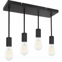 Lampes Vintages & Rétros-Luminaires Globo Lighting Plafonnier Globo DORBA Noir, 4 lumières