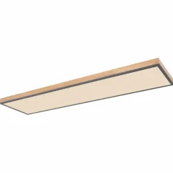 Luminaires Scandinaves-Luminaires Globo Lighting Plafonnier Globo DORO LED Couleur bois, Noir, 1 lumière, Télécommandes