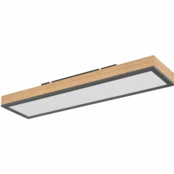 Lampes En Bois-Luminaires Globo Lighting Plafonnier Globo DORO LED Bois foncé, Noir, 1 lumière