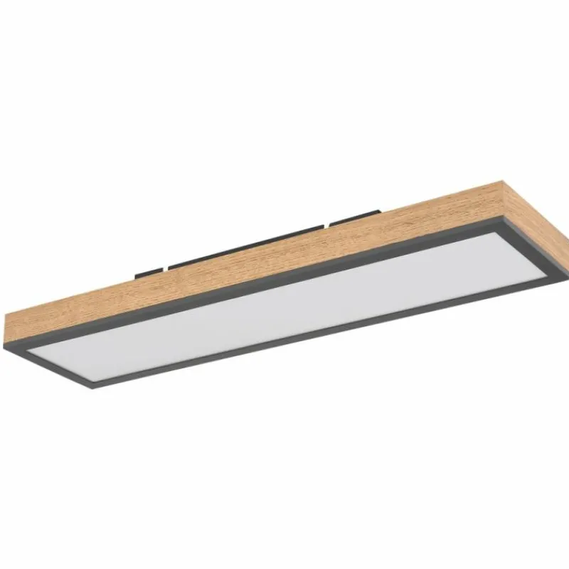 Lampes En Bois-Luminaires Globo Lighting Plafonnier Globo DORO LED Bois foncé, Noir, 1 lumière