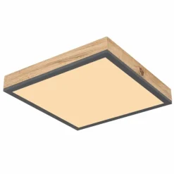 Lampes En Bois-Luminaires Globo Lighting Plafonnier Globo DORO LED Couleur bois, Noir, 1 lumière