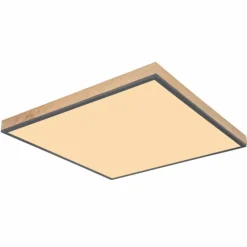 Lampes En Bois-Luminaires Globo Lighting Plafonnier Globo DORO LED Couleur bois, Noir, 1 lumière