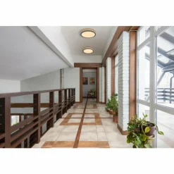 Lampes En Bois-Luminaires Globo Lighting Plafonnier Globo DORO LED Gris, Couleur bois, 1 lumière