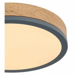 Lampes En Bois-Luminaires Globo Lighting Plafonnier Globo DORO LED Gris, Couleur bois, 1 lumière