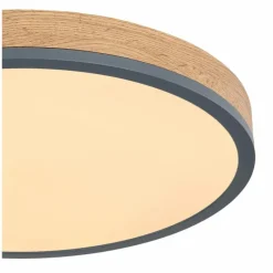 Lampes En Bois-Luminaires Globo Lighting Plafonnier Globo DORO LED Gris, Couleur bois, 1 lumière