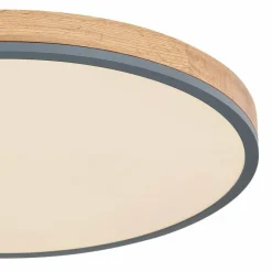 Lampes En Bois-Luminaires Globo Lighting Plafonnier Globo DORO LED Gris, Couleur bois, 1 lumière, Télécommandes