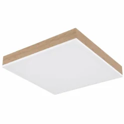 Lampes En Bois-Luminaires Globo Lighting Plafonnier Globo DORO LED Couleur bois, Blanc, 1 lumière