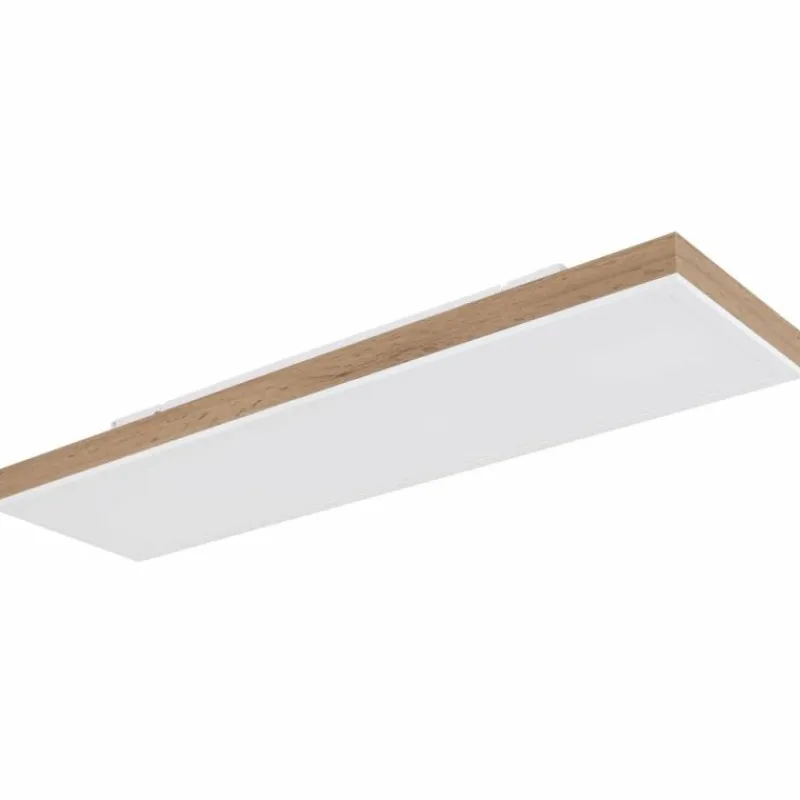 Lampes En Bois-Luminaires Globo Lighting Plafonnier Globo DORO LED Couleur bois, Blanc, 1 lumière, Télécommandes