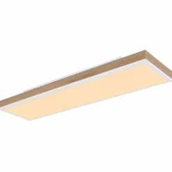 Lampes En Bois-Luminaires Globo Lighting Plafonnier Globo DORO LED Couleur bois, Blanc, 1 lumière, Télécommandes