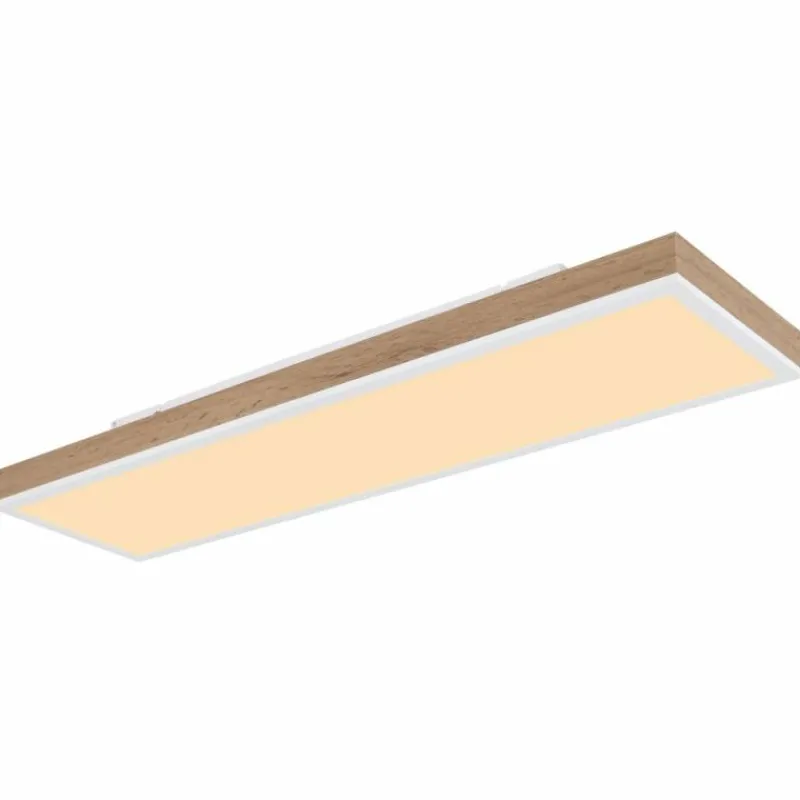 Lampes En Bois-Luminaires Globo Lighting Plafonnier Globo DORO LED Couleur bois, Blanc, 1 lumière, Télécommandes