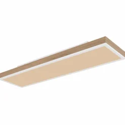 Lampes En Bois-Luminaires Globo Lighting Plafonnier Globo DORO LED Couleur bois, Blanc, 1 lumière, Télécommandes