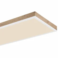 Lampes En Bois-Luminaires Globo Lighting Plafonnier Globo DORO LED Couleur bois, Blanc, 1 lumière, Télécommandes