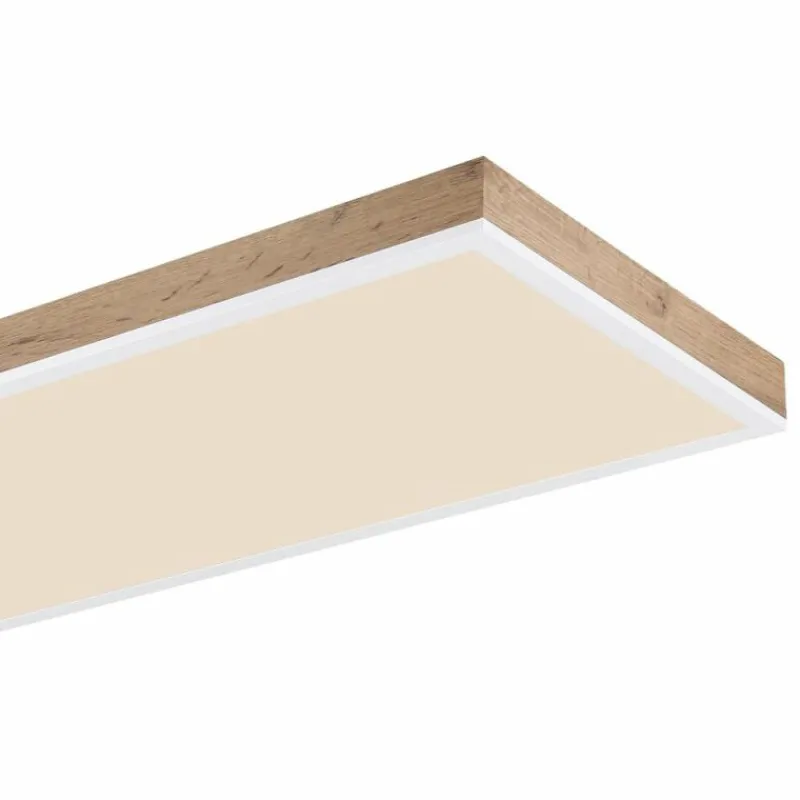 Lampes En Bois-Luminaires Globo Lighting Plafonnier Globo DORO LED Couleur bois, Blanc, 1 lumière, Télécommandes