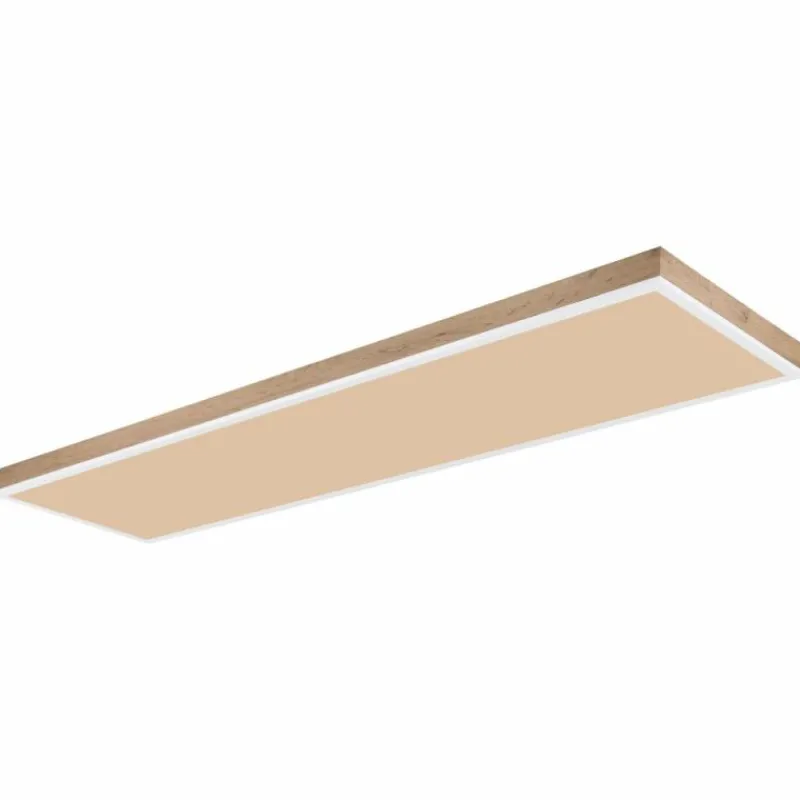 Lampes En Bois-Luminaires Globo Lighting Plafonnier Globo DORO LED Couleur bois, Blanc, 1 lumière, Télécommandes