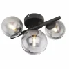 Suspension Verre Fumé-Luminaires Globo Lighting Plafonnier Globo DREADO LED Noir, 3 lumières