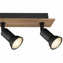 Lampes En Bois-Luminaires Globo Lighting Plafonnier Globo DREW Brun, Noir, 4 lumières