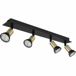 Lampes Dorées-Luminaires Globo Lighting Plafonnier Globo DREW Noir, 4 lumières