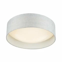 Lampes En Tissu-Luminaires Globo Lighting Plafonnier Globo DRUM LED Blanc, 1 lumière