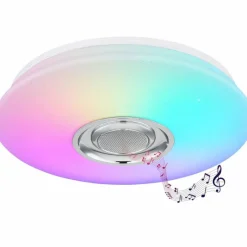 Luminaires Globo Lighting Plafonnier Globo DUNNY LED Blanc, 1 lumière, Télécommandes, Changeur de couleurs