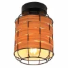 Style Boho-Chic-Luminaires Globo Lighting Plafonnier Globo ELMAR Noir, 1 lumière