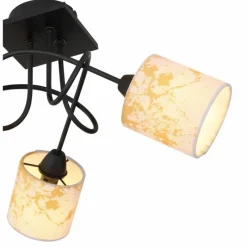 Lampes En Tissu-Luminaires Globo Lighting Plafonnier Globo ENGELBERT Noir, 3 lumières