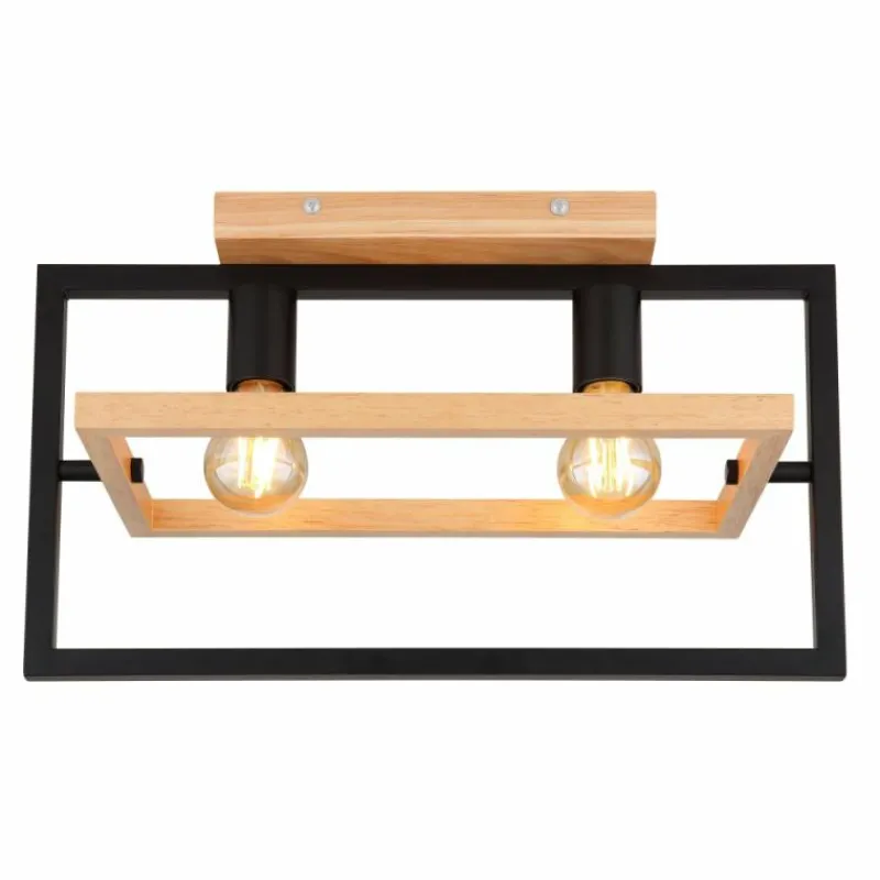 Luminaires Scandinaves-Luminaires Globo Lighting Plafonnier Globo ERICA Écru, Noir, 2 lumières