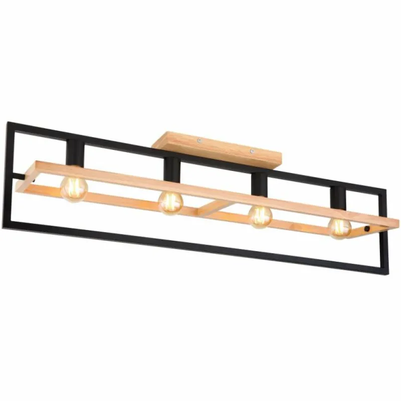 Luminaires Scandinaves-Luminaires Globo Lighting Plafonnier Globo ERICA Écru, Noir, 4 lumières