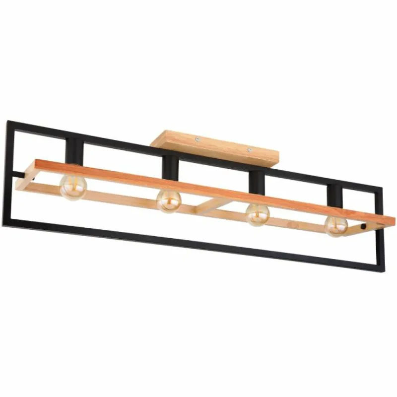 Luminaires Scandinaves-Luminaires Globo Lighting Plafonnier Globo ERICA Écru, Noir, 4 lumières