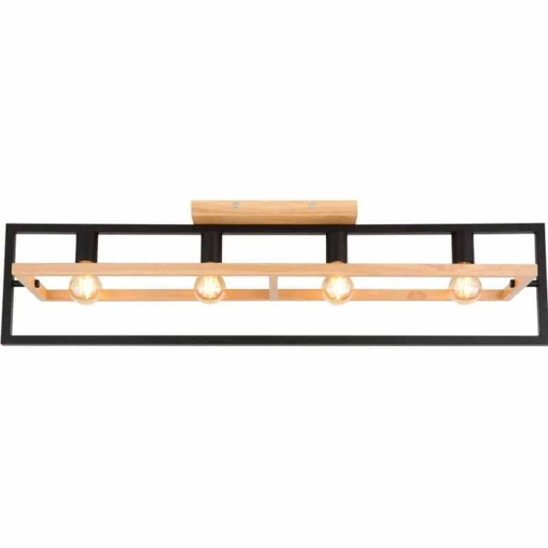 Luminaires Scandinaves-Luminaires Globo Lighting Plafonnier Globo ERICA Écru, Noir, 4 lumières