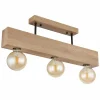 Lampes En Bois-Luminaires Globo Lighting Plafonnier Globo ERNA Bois clair, Noir, 3 lumières