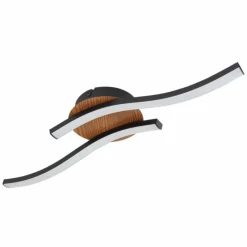 Lampes En Bois-Luminaires Globo Lighting Plafonnier Globo EVITA LED Couleur bois, Noir, 1 lumière