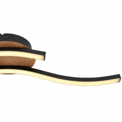 Lampes En Bois-Luminaires Globo Lighting Plafonnier Globo EVITA LED Couleur bois, Noir, 1 lumière