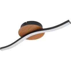 Lampes En Bois-Luminaires Globo Lighting Plafonnier Globo EVITA LED Couleur bois, Noir, 1 lumière