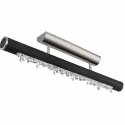 Lampes En Bois-Luminaires Globo Lighting Plafonnier Globo FELICITAS LED Nickel mat, Noir, 1 lumière