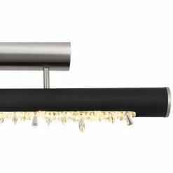 Lampes En Bois-Luminaires Globo Lighting Plafonnier Globo FELICITAS LED Nickel mat, Noir, 1 lumière