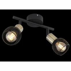 Lampes Vintages & Rétros-Luminaires Globo Lighting Plafonnier Globo FIASTRA Noir, 2 lumières