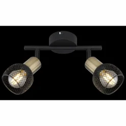 Lampes Vintages & Rétros-Luminaires Globo Lighting Plafonnier Globo FIASTRA Noir, 2 lumières