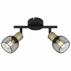 Lampes Vintages & Rétros-Luminaires Globo Lighting Plafonnier Globo FIASTRA Noir, 2 lumières