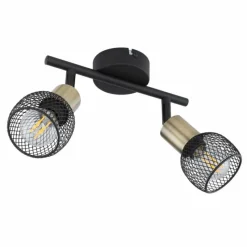 Lampes Vintages & Rétros-Luminaires Globo Lighting Plafonnier Globo FIASTRA Noir, 2 lumières