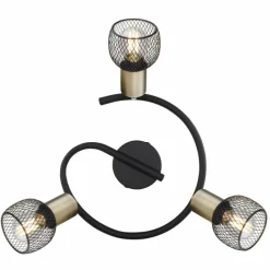 Lampes Vintages & Rétros-Luminaires Globo Lighting Plafonnier Globo FIASTRA Noir, 3 lumières
