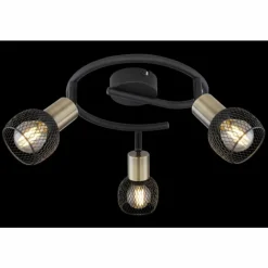Lampes Vintages & Rétros-Luminaires Globo Lighting Plafonnier Globo FIASTRA Noir, 3 lumières