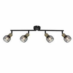 Lampes Vintages & Rétros-Luminaires Globo Lighting Plafonnier Globo FIASTRA Noir, 4 lumières