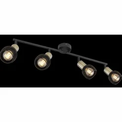 Lampes Vintages & Rétros-Luminaires Globo Lighting Plafonnier Globo FIASTRA Noir, 4 lumières