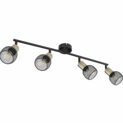Lampes Vintages & Rétros-Luminaires Globo Lighting Plafonnier Globo FIASTRA Noir, 4 lumières