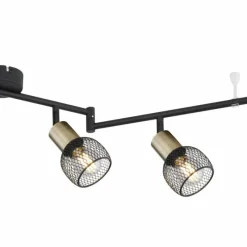 Lampes Vintages & Rétros-Luminaires Globo Lighting Plafonnier Globo FIASTRA Noir, 6 lumières