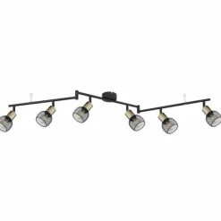 Lampes Vintages & Rétros-Luminaires Globo Lighting Plafonnier Globo FIASTRA Noir, 6 lumières