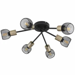 Lampes Vintages & Rétros-Luminaires Globo Lighting Plafonnier Globo FIASTRA Noir, 6 lumières