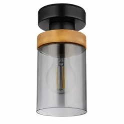 Suspension Verre Fumé-Luminaires Globo Lighting Plafonnier Globo FINCA Écru, Noir, 1 lumière